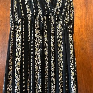 Elegant Black and Cream Floral Dress